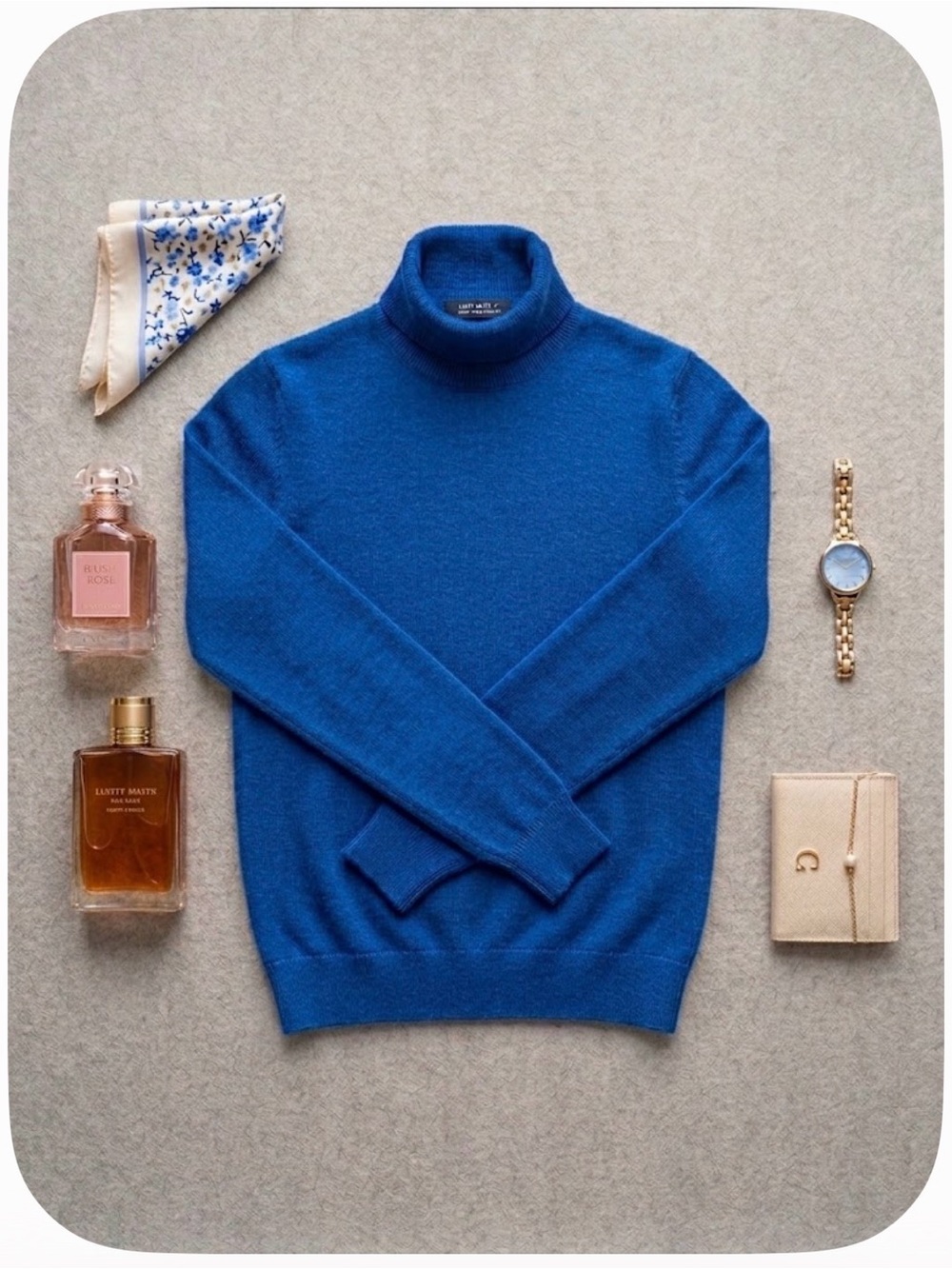 Deadstock NWT Charter Club New 100% Merino Wool Mock Neck Sweater Royal Blue M